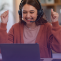 Remote Worker on video call with coworkers