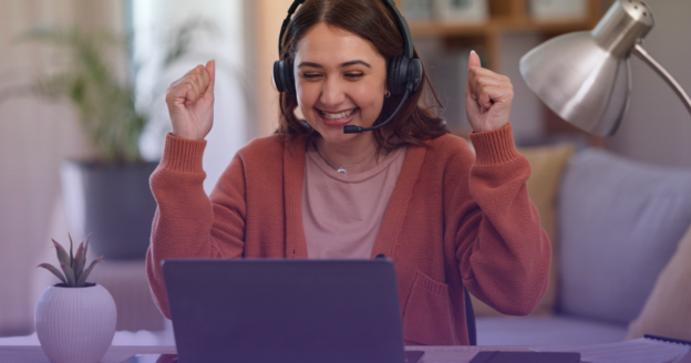 Remote Worker on video call with coworkers